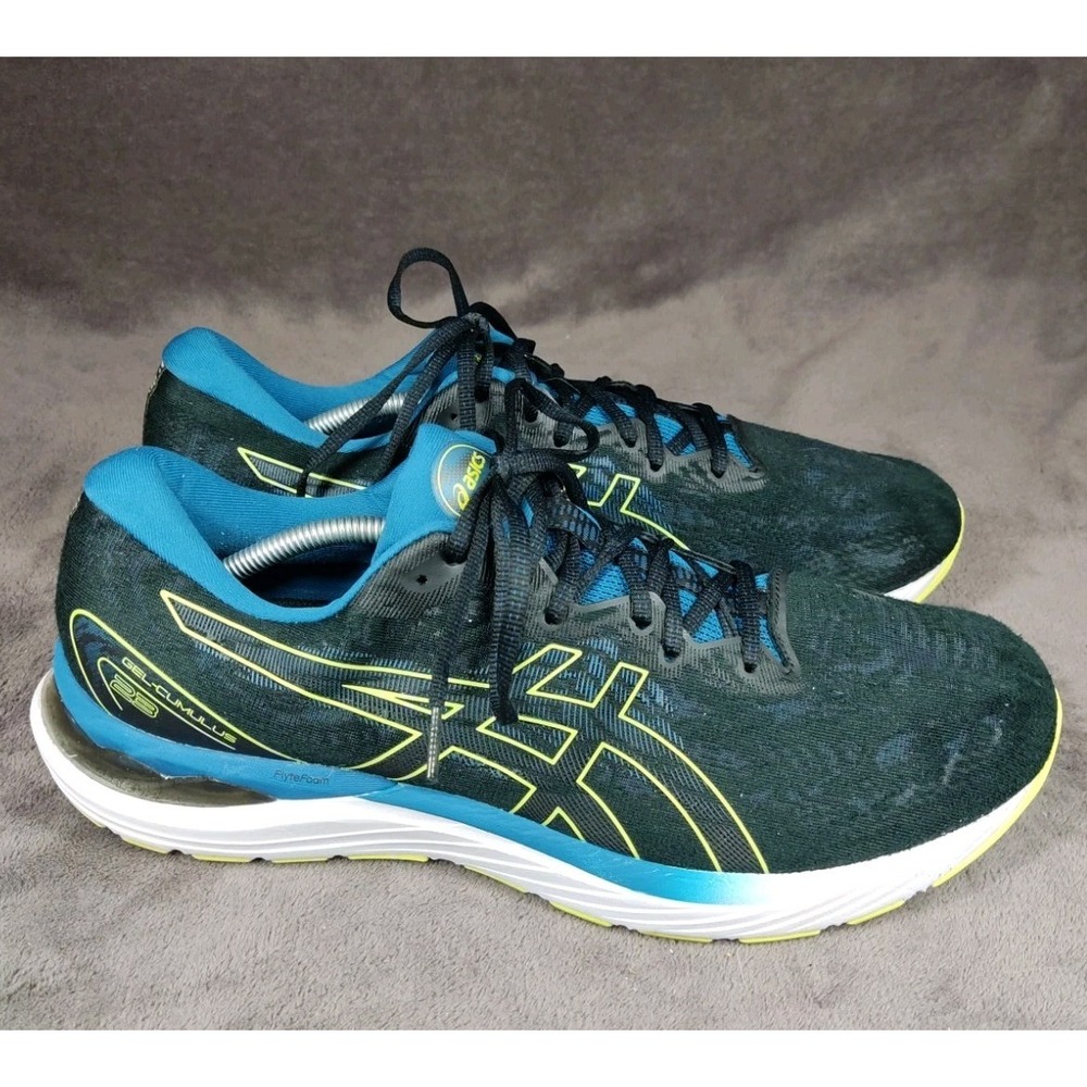 Asics Gel-Culmulus 23 Running Shoes Black/Glow Yellow/Blue Mens‎ Size 13
